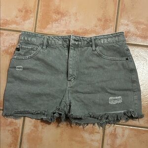 KanCan Distressed Gray Jean Shorts